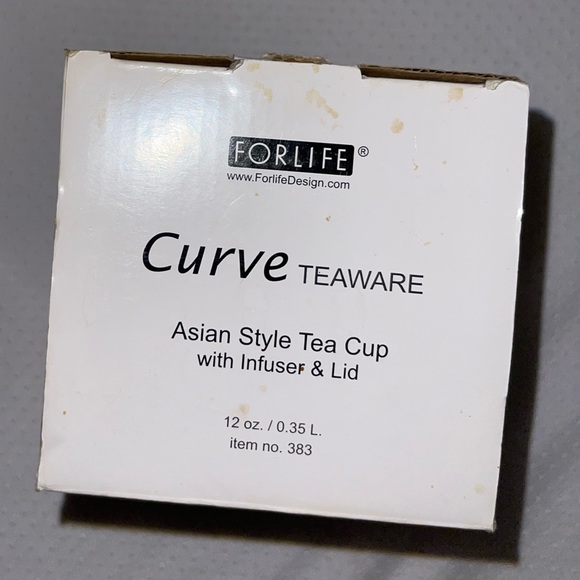 ForLife Curved Asian Style Cup with Infuser and Lid 12 oz. WHITE-. - Picture 6 of 8